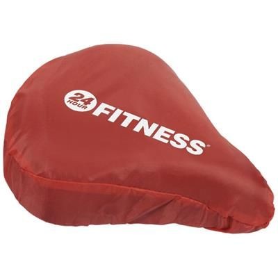 Branded Promotional MILLS BICYCLE SEAT COVER in Red Bicycle Seat Cover From Concept Incentives.