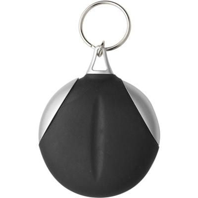 Branded Promotional MICROFIBRE CLEANING CLOTH KEYRING in Black & Silver Lens Cleaning Cloth From Concept Incentives.