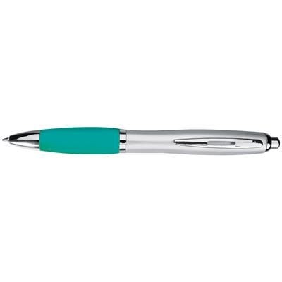 Branded Promotional BALL PEN with Satin Finish in Turquoise Pen From Concept Incentives.