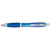 Branded Promotional CLEAR TRANSPARENT BALL PEN with Rubber Grip in Blue Pen From Concept Incentives.