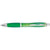 Branded Promotional CLEAR TRANSPARENT BALL PEN with Rubber Grip in Green Pen From Concept Incentives.