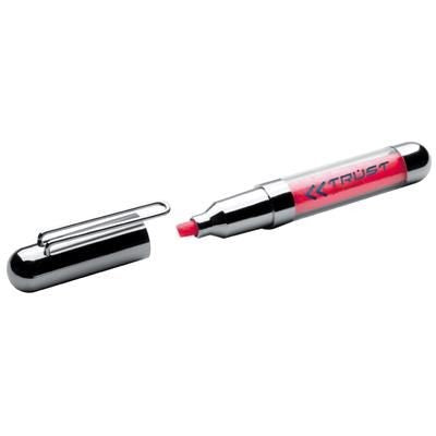 Branded Promotional CRISMA DESIGNED HIGHLIGHTER PEN in Silver & Pink Highlighter Pen From Concept Incentives.