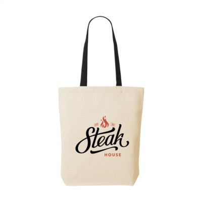 Branded Promotional CANVAS SHOPPY COLOUR 220G BAG in Black Bag From Concept Incentives.