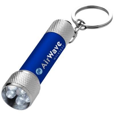 Branded Promotional DRACO LED KEYRING CHAIN LIGHT in Blue-silver Keyring From Concept Incentives.