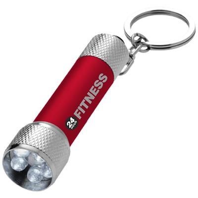 Branded Promotional DRACO LED KEYRING CHAIN LIGHT in Red-silver Keyring From Concept Incentives.