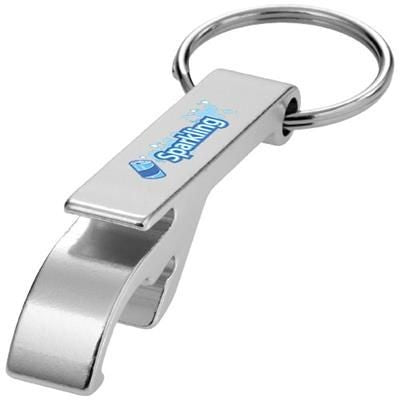 Branded Promotional TAO BOTTLE AND CAN OPENER KEYRING CHAIN in Silver Bottle Opener From Concept Incentives.