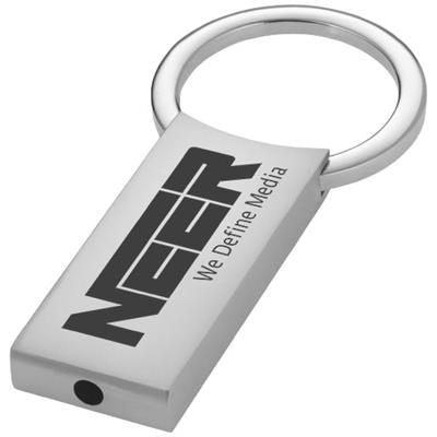 Branded Promotional OMAR RECTANGULAR KEYRING CHAIN in Silver Keyring From Concept Incentives.