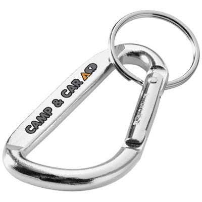 Branded Promotional TIMOR CARABINER KEYRING CHAIN in Silver Keyring From Concept Incentives.