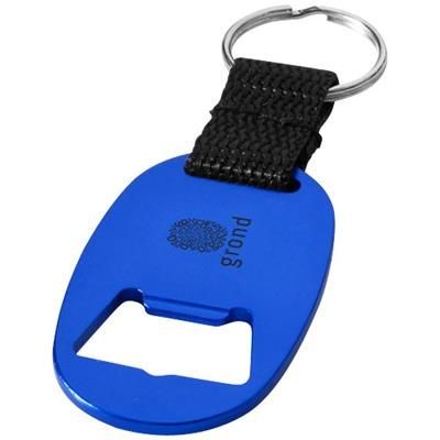 Branded Promotional KETA BOTTLE OPENER KEYRING CHAIN in Royal Blue Bottle Opener From Concept Incentives.