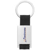 Branded Promotional ALVARO WEBBING KEYRING CHAIN in Silver-black Solid Keyring From Concept Incentives.