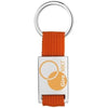 Branded Promotional ALVARO WEBBING KEYRING CHAIN in Silver-orange Keyring From Concept Incentives.