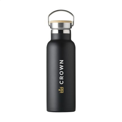 Branded Promotional NORDVIK DRINK BOTTLE in Black Sports Drink Bottle From Concept Incentives.