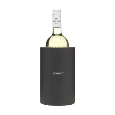 Branded Promotional COOLSTEEL BLACK WINE BOTTLE COOLER Cool Bag From Concept Incentives.