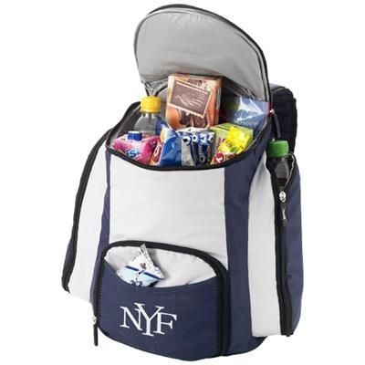 Branded Promotional BRISBANE COOLER BACKPACK RUCKSACK in Navy-grey Cool Bag From Concept Incentives.