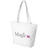 Branded Promotional PANAMA ZIPPERED TOTE BAG in White Solid Beach Bag From Concept Incentives.