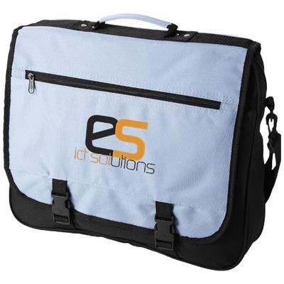 Branded Promotional ANCHORAGE 2-BUCKLE CLOSURE CONFERENCE BAG in Ocean Blue Bag From Concept Incentives.