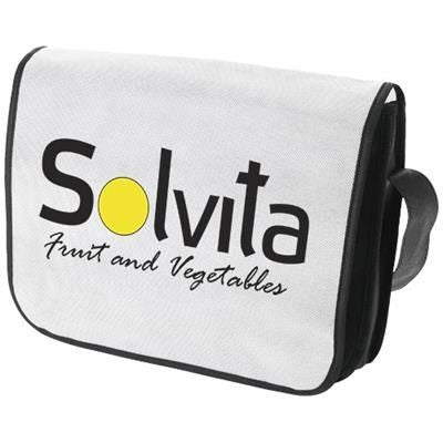 Branded Promotional MISSION NON-WOVEN MESSENGER BAG in White Solid Bag From Concept Incentives.