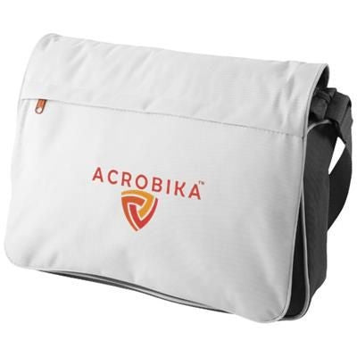 Branded Promotional VERMONT MESSENGER BAG in White Solid Bag From Concept Incentives.
