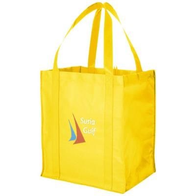 Branded Promotional LIBERTY BOTTOM BOARD NON-WOVEN TOTE BAG in Black Solid Bag From Concept Incentives.