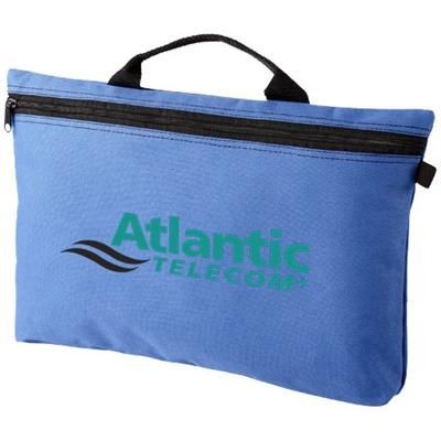 Branded Promotional ORLANDO ZIPPERED CONFERENCE BAG with Pen-Loop in Royal Blue Bag From Concept Incentives.