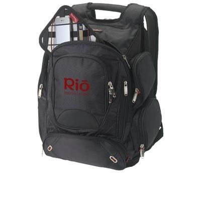 Branded Promotional PROTON 17 CHECKPOINT FRIENDLY LAPTOP BACKPACK RUCKSACK in Black Solid Bag From Concept Incentives.