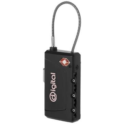Branded Promotional PHOENIX TSA-COMPLIANT LUGGAGE TAG AND LOCK in Black Solid Lock From Concept Incentives.