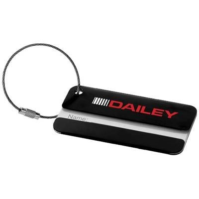 Branded Promotional DISCOVERY LUGGAGE TAG in Black Solid Luggage Tag From Concept Incentives.