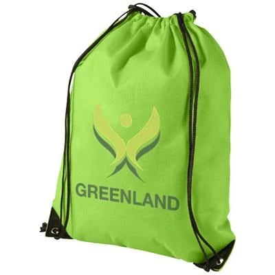Branded Promotional EVERGREEN NON-WOVEN DRAWSTRING BACKPACK RUCKSACK in White Solid Bag From Concept Incentives.