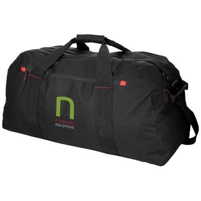 Branded Promotional VANCOUVER EXTRA LARGE TRAVEL DUFFLE BAG in Black Solid Bag From Concept Incentives.