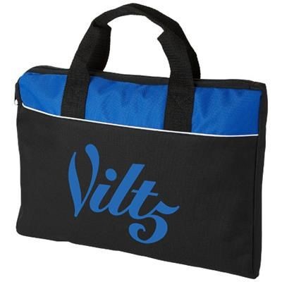 Branded Promotional TAMPA CONFERENCE BAG in Black Solid-royal Blue Bag From Concept Incentives.