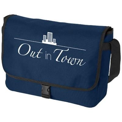 Branded Promotional OMAHA SHOULDER BAG in Navy Bag From Concept Incentives.