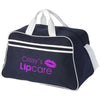 Branded Promotional SAN JOSE 2-STRIPE SPORTS DUFFLE BAG in Navy Blue Bag From Concept Incentives.