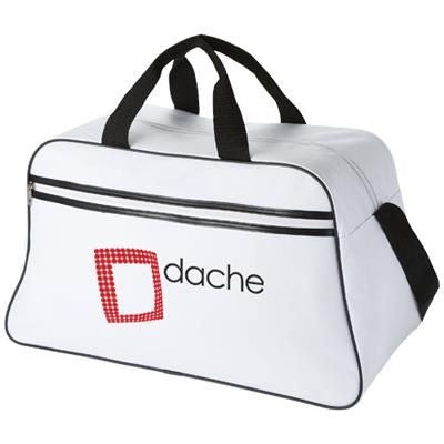 Branded Promotional SAN JOSE 2-STRIPE SPORTS DUFFLE BAG in Aqua Bag From Concept Incentives.
