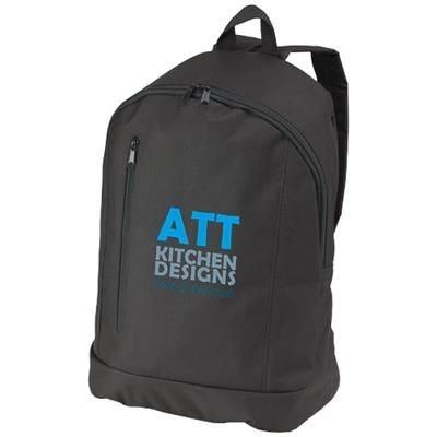 Branded Promotional BOULDER VERTICAL ZIPPER BACKPACK RUCKSACK in Black Solid Bag From Concept Incentives.