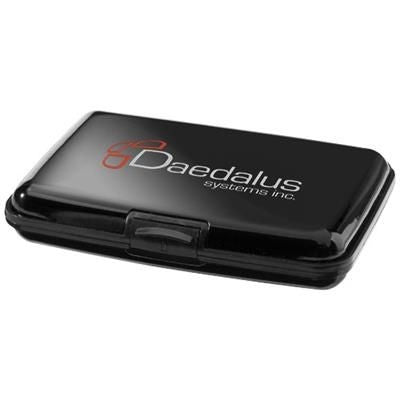 Branded Promotional GRANADA 12-CARD HARDCASE CARD HOLDER in Black Solid Credit Card Holder From Concept Incentives.