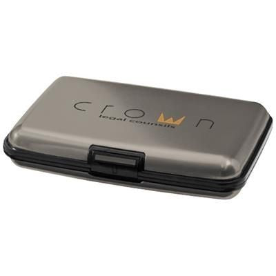 Branded Promotional GRANADA 12-CARD HARDCASE CARD HOLDER in Silver Credit Card Holder From Concept Incentives.