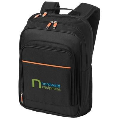 Branded Promotional HARLEM 14 LAPTOP BACKPACK RUCKSACK in Black Solid Bag From Concept Incentives.
