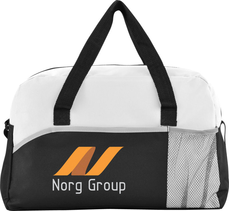 Branded Promotional ENERGY DUFFLE BAG in Black Solid-royal Blue Bag From Concept Incentives.