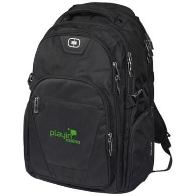 Branded Promotional CURB 17" LAPTOP BACKPACK RUCKSACK in Black Solid Bag From Concept Incentives.