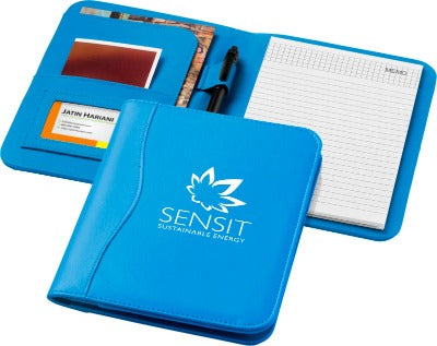 Branded Promotional EBONY A5 PORTFOLIO in Blue Conference Folder from Concept Incentives.