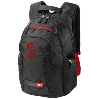 Branded Promotional FELTON 16 LAPTOP BACKPACK RUCKSACK in Black Solid Bag From Concept Incentives.