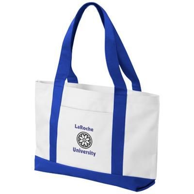 Branded Promotional MADISON TOTE BAG in White Solid-black Solid Bag From Concept Incentives.