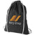 Branded Promotional OREGON 100 G-M¬≤ COTTON DRAWSTRING BACKPACK RUCKSACK in Black Solid Bag From Concept Incentives.