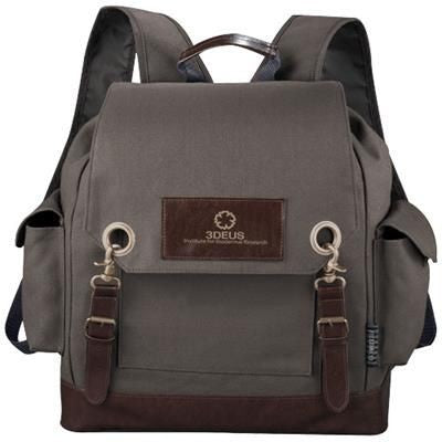 Branded Promotional CLASSIC BACKPACK RUCKSACK in Grey Bag From Concept Incentives.