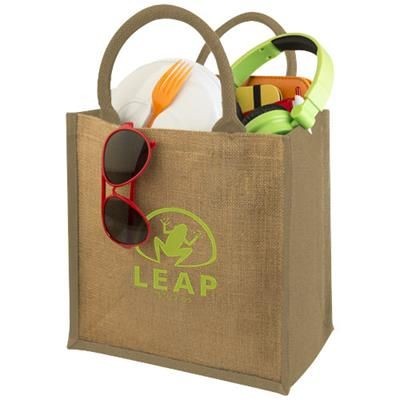 Branded Promotional CHENNAI JUTE TOTE BAG in Natural Bag From Concept Incentives.