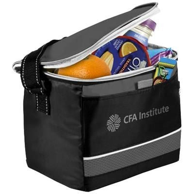 Branded Promotional LEVY SPORTS COOL BAG in Black Solid-grey Cool Bag From Concept Incentives.