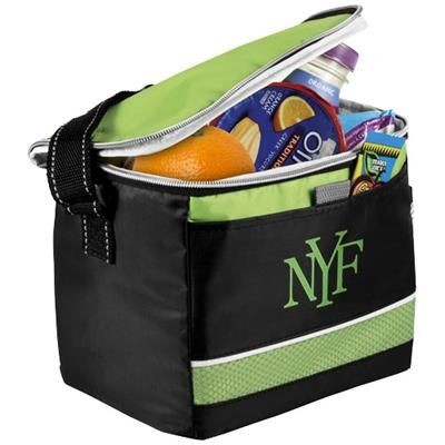 Branded Promotional LEVY SPORTS COOL BAG in Black Solid-green Cool Bag From Concept Incentives.