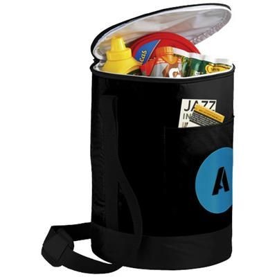 Branded Promotional BUCCO BARREL COOL BAG in Black Solid Cool Bag From Concept Incentives.