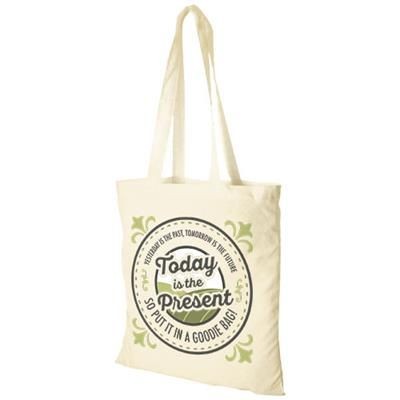Branded Promotional MADRAS 140 G-M¬≤ COTTON TOTE BAG in Natural Bag From Concept Incentives.