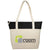 Branded Promotional JONES 407 G-M¬≤ ZIPPERED COTTON AND JUTE TOTE BAG in Natural-black Solid Bag From Concept Incentives.